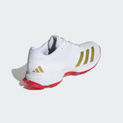 Adidas 22 Yard White Red Gold Spikes Cricket Shoes