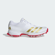 Adidas 22 Yard White Red Gold Spikes Cricket Shoes