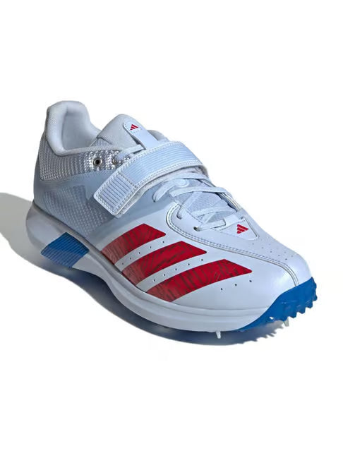 Adidas Adi Power Incurza Spikes White Blue Cricket Shoes