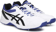 Asics Gel 100 Not Out Spikes White Blue Cricket Shoes Size