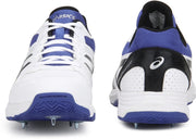 Asics Gel 100 Not Out Spikes White Blue Cricket Shoes Size