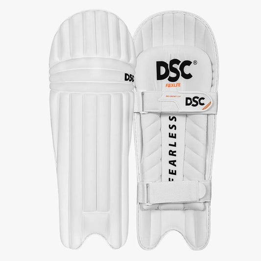 DSC Flex lite Cricket Batting Leg Guard Pads White - Indian Cricket Store
