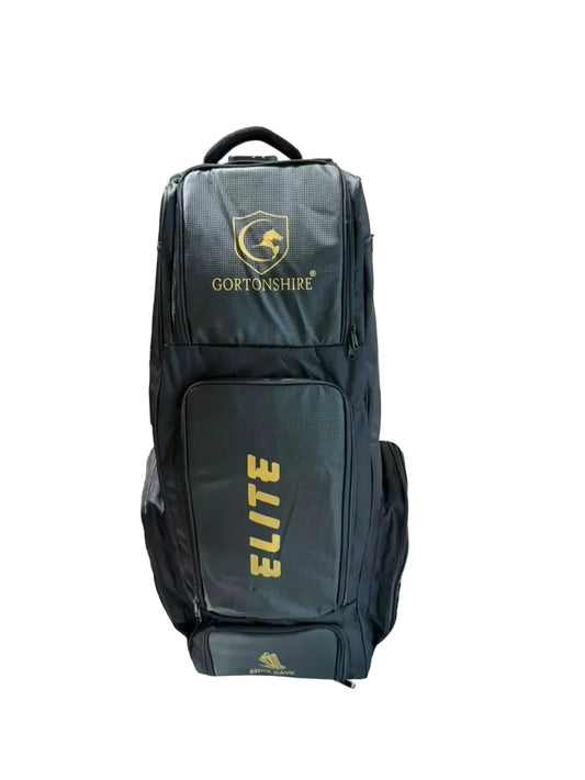 Gortonshire Elite Duffle Cricket Kit Bag With Wheels Black - Indian Cricket Store