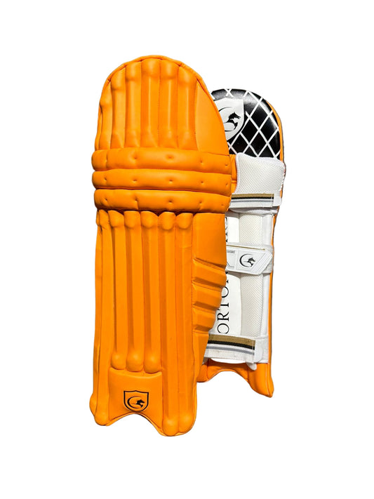 Gortonshire Lambada Orange Cricket Batting Leg Guard Pads - Indian Cricket Store
