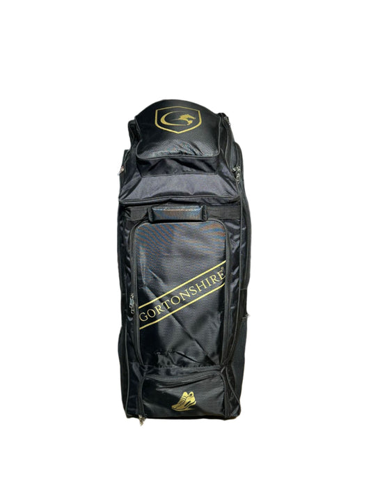 Gortonshire Panther Cricket Kitbag Duffle With Wheels Black Gold - Indian Cricket Store
