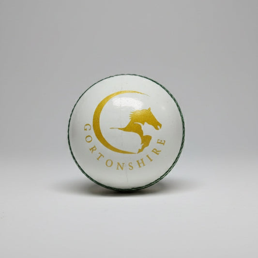 Gortonshire Practice Cricket Ball White (Alum Tanned) - official product image