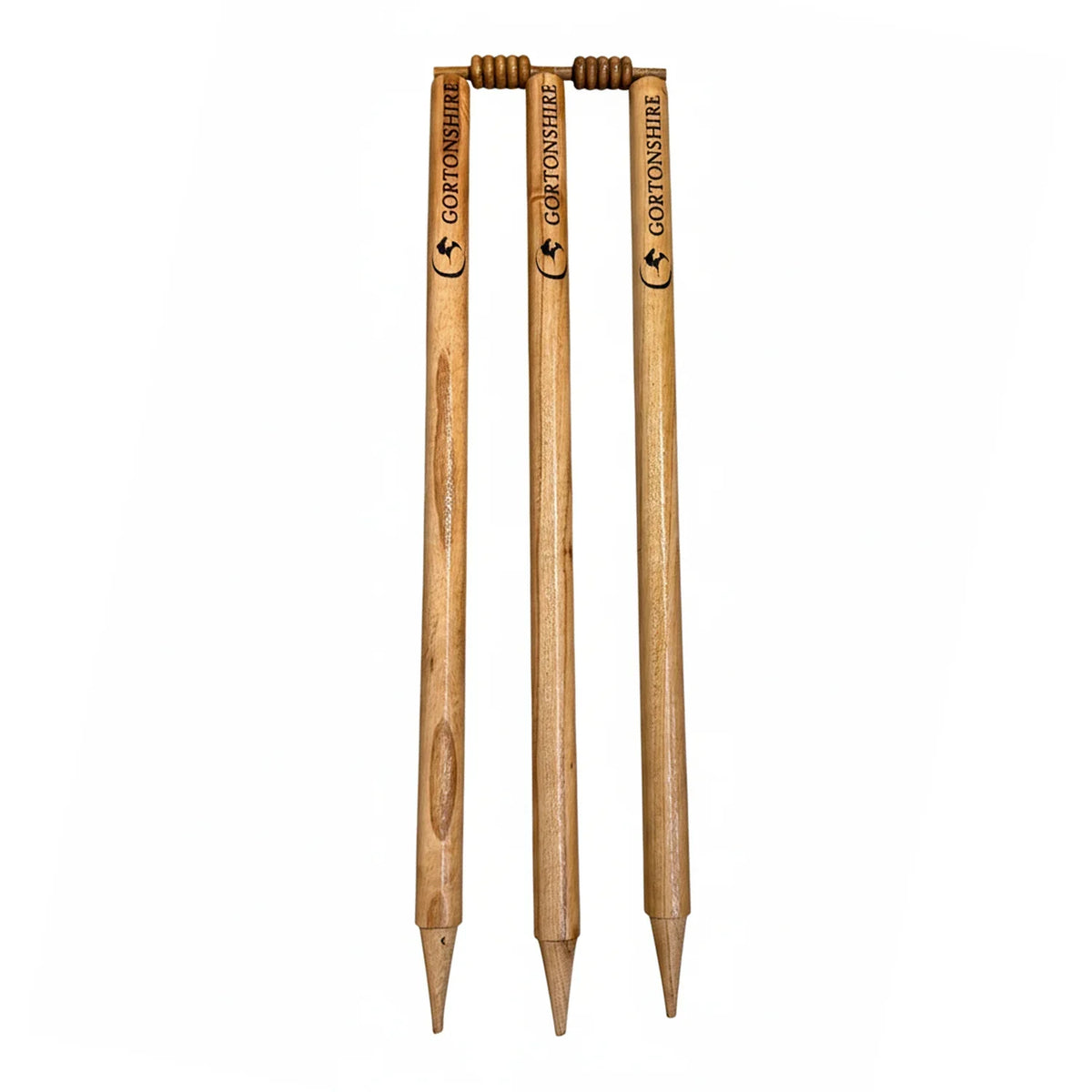 Gortonshire Wooden Wicket Cricket Stump Full Size Set of 6