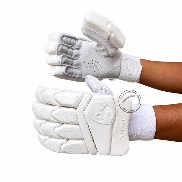 SG Hilite White Batting Gloves