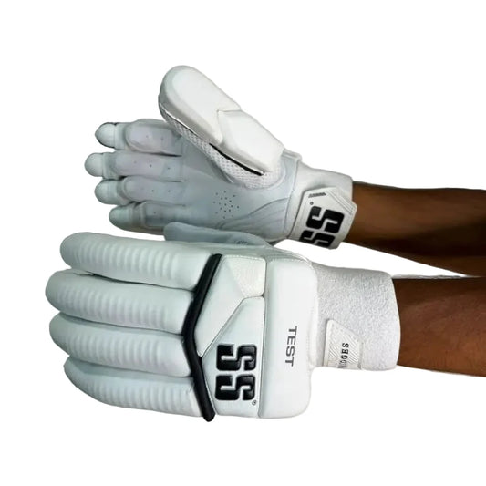 SS Test Player White Cricket Batting Gloves Mens Size - Indian Cricket Store