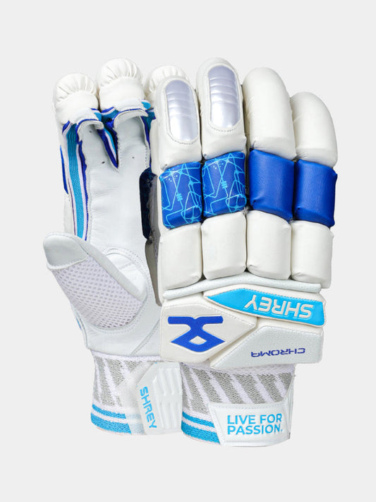 Shrey Chroma Cricket Batting Gloves White/Royal Blue Size - Indian Cricket Store