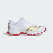 Adidas 22 Yard White Red Gold Spikes Cricket Shoes - Indian Cricket Store