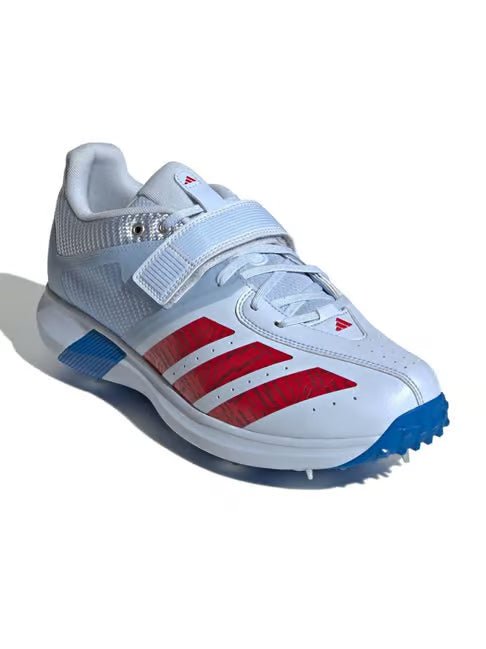 Adidas Adi Power Incurza Spikes White Blue Cricket Shoes