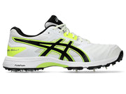 Asics Gel Gully 7 White Safety Yellow Shoes - Indian Cricket Store