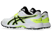 Asics Gel Gully 7 White Safety Yellow Shoes - Indian Cricket Store