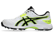 Asics Gel Gully 7 White Safety Yellow Shoes - Indian Cricket Store
