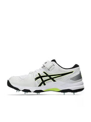 Asics GEL Speed Menace FF White/Black Cricket Spikes Shoes - Indian Cricket Store