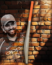 Customise Rohit Sharma Profile Kashmir Willow Cricket Bat Short Handle - Indian Cricket Store