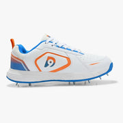 Dnine Thunder 1 Spike White Orange Blue Cricket Shoes Combo - Indian Cricket Store
