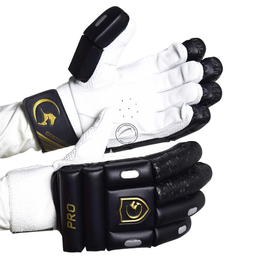 Gortonshire Pro Black Cricket Batting Gloves - Indian Cricket Store