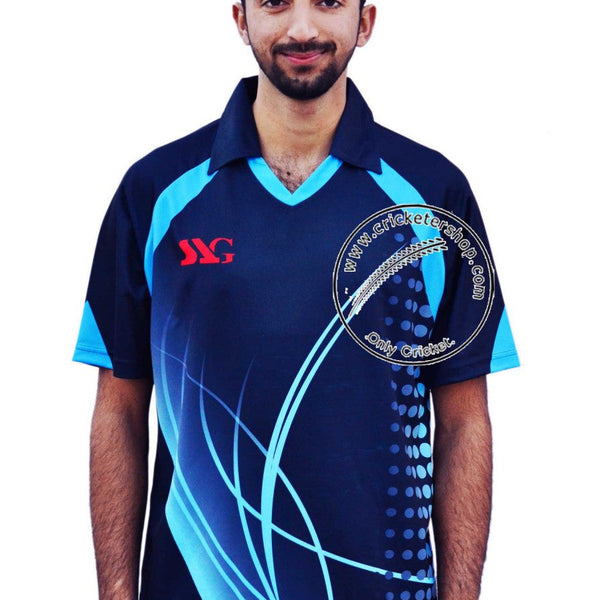 Customized Coloured Short Sleeves Cricket Jersey with Trouser Design 1