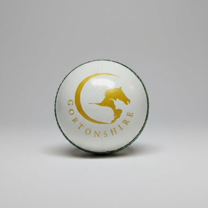 Gortonshire Practice Cricket Ball White (Alum Tanned)