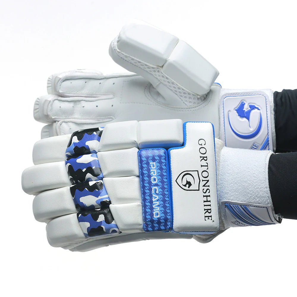 Gortonshire Pro Camo Blue Cricket Batting Gloves - Indian Cricket Store