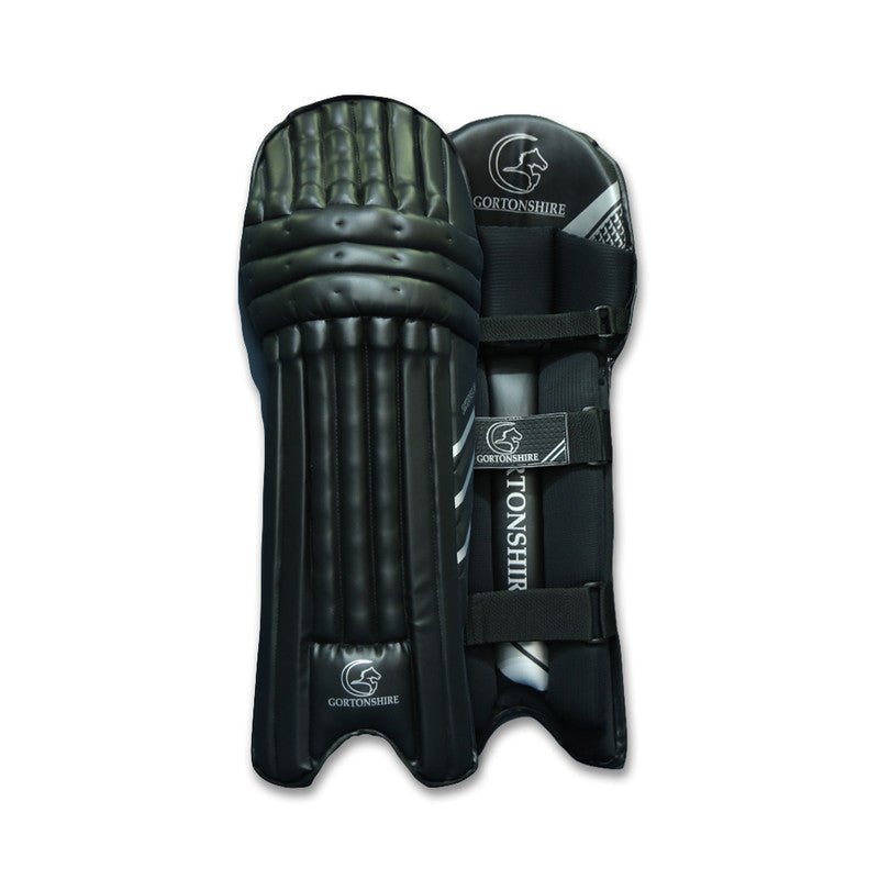 Gortonshire Shield Black Cricket Batting Leg Guard Pads - Indian Cricket Store