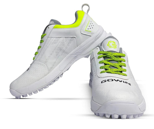 Gowin Turf Cricket Rubber All White Shoes - Indian Cricket Store