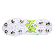 Kookaburra Pro 2.0 Cricket Spikes Shoes White Green - Indian Cricket Store