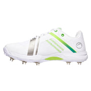 Kookaburra Pro 2.0 Cricket Spikes Shoes White Green - Indian Cricket Store
