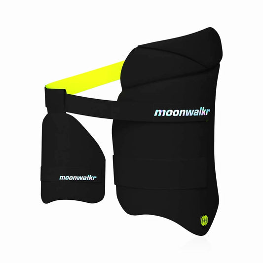 Moonwalkr 2.0 Cricket Batting Combo Thigh Guard Pad Black - Indian Cricket Store