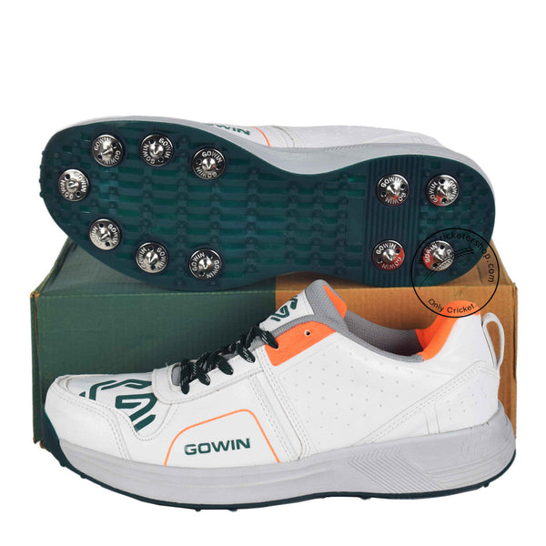 Gowin Nitro Cricket Spike White Valvetpine Shoes