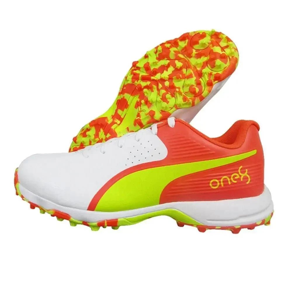 Puma 19 FH 10556510 Cricket Rubber Shoes Red Yellow - Indian Cricket Store
