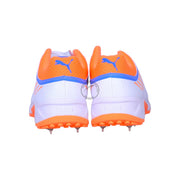 Puma 22.1 Neon Citrus Cricket Spike Shoes White Orange - Indian Cricket Store