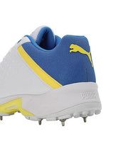 Puma 22.2 FH 10729903 Cricket Spike Shoes White Yellow Blue - Indian Cricket Store