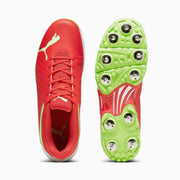 Puma 22.2 FH 10729906 Cricket Spikes Shoes Red Green - Indian Cricket Store