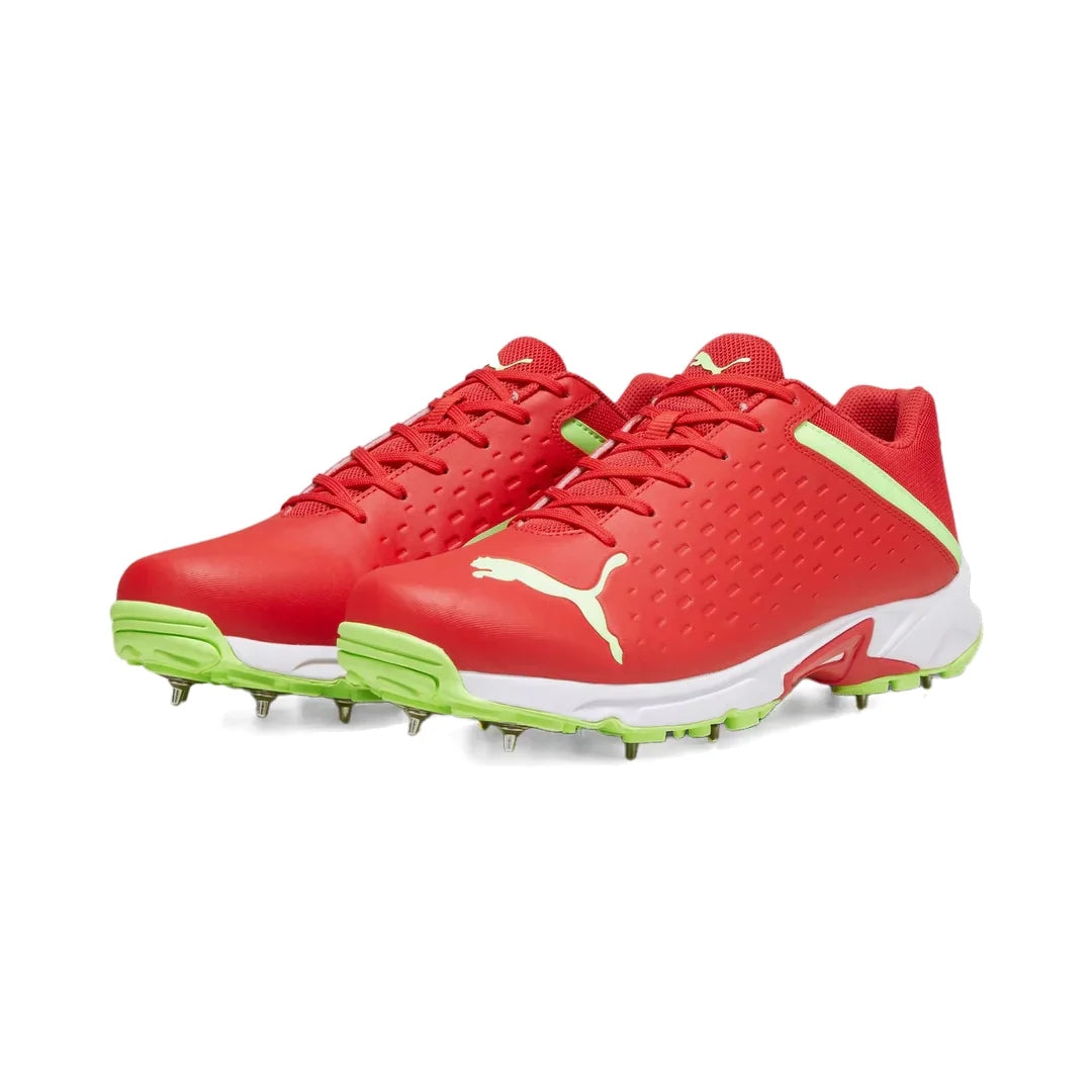 Puma 22.2 FH 10729906 Cricket Spikes Shoes Red Green