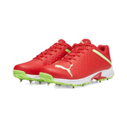 Puma 22.2 FH 10729906 Cricket Spikes Shoes Red Green