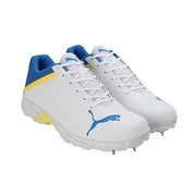 Puma 22.2 FH 10729903 Cricket Spike Shoes White Yellow Blue