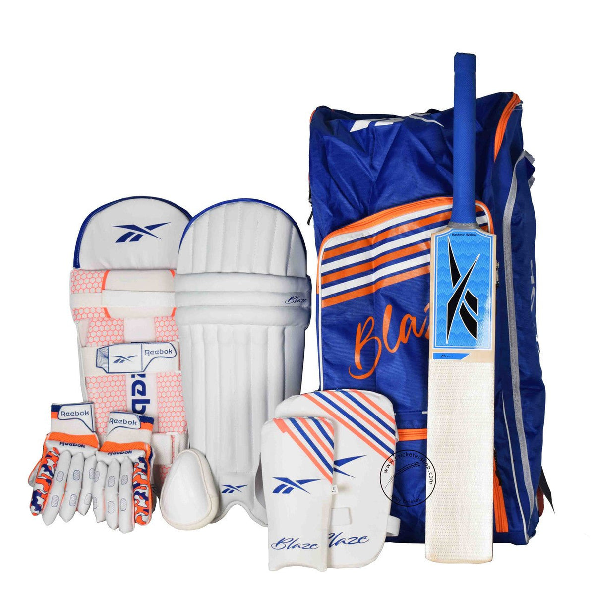 Reebok Blaze Kashmir Willow Complete Cricket Kit Without Helmet - Indian Cricket Store