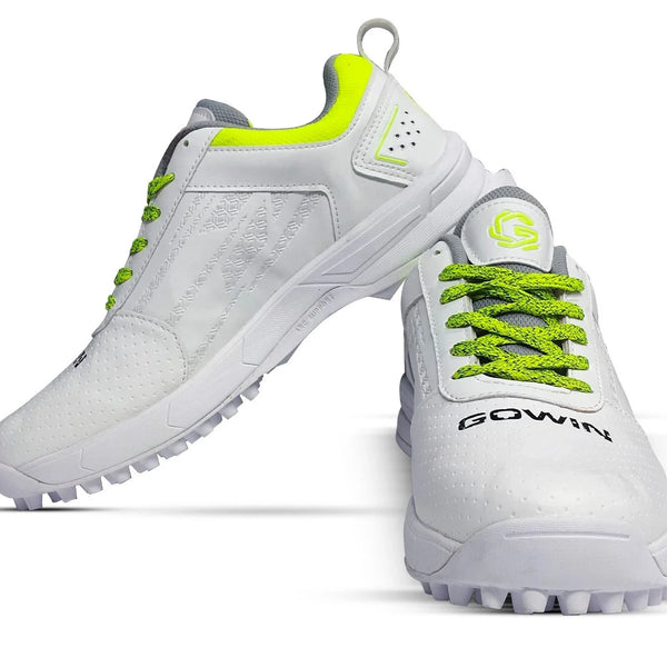 Gowin Turf Cricket Rubber All White Shoes