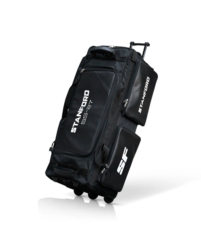 SF SS 27 Cricket Wheelie Kit Bag Black With Wheels