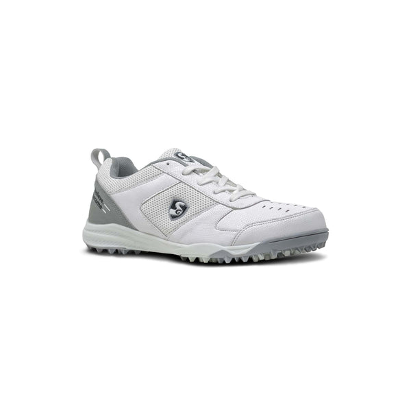 SG Fusion Rubber Cricket Shoes White Grey