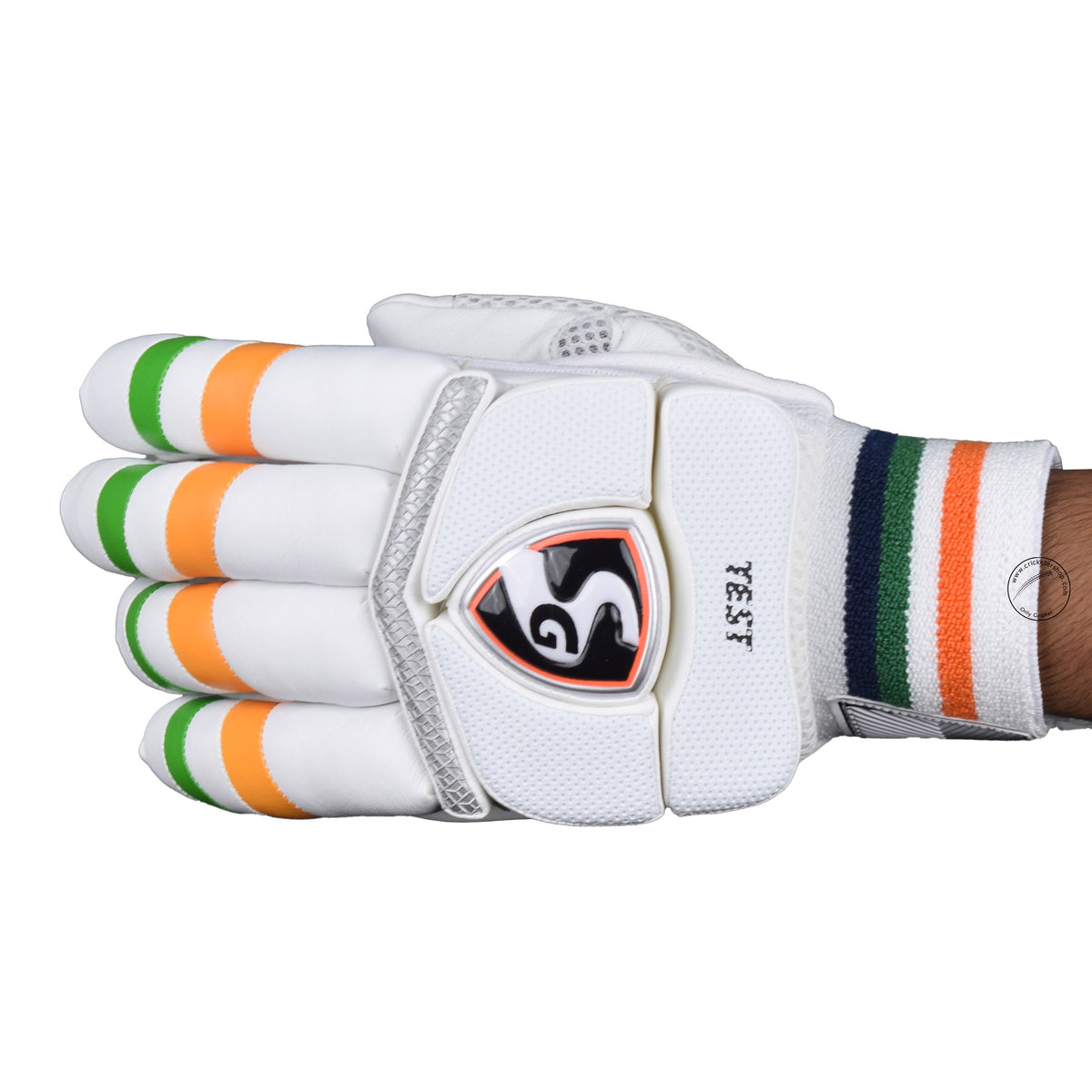 SG Test Indian Tri Colour Cricket Batting Gloves Adult