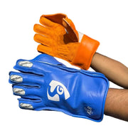 SG Klr 1 Wicket Keeping Gloves Size Adult Blue Orange - Indian Cricket Store