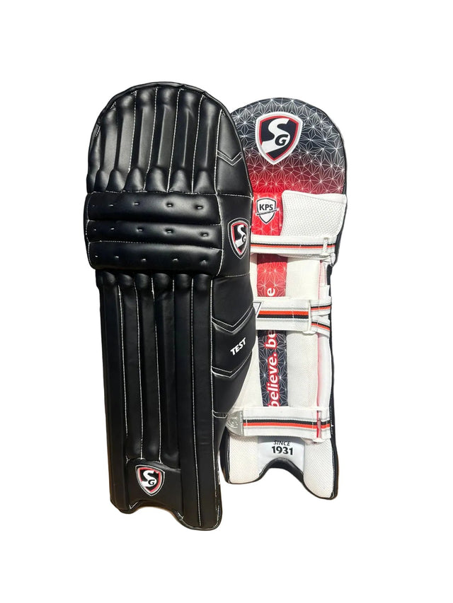 SG Test Black Colored Cricket Batting Leg Guard Pads - Indian Cricket Store