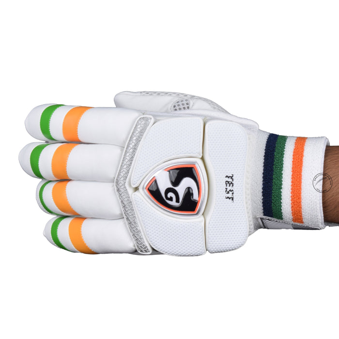 SG Test Indian Tri Colour Cricket Batting Gloves Adult