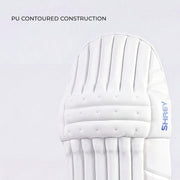 Shrey Chroma Cricket Batting Leg guard White Royal Blue Men's - Indian Cricket Store