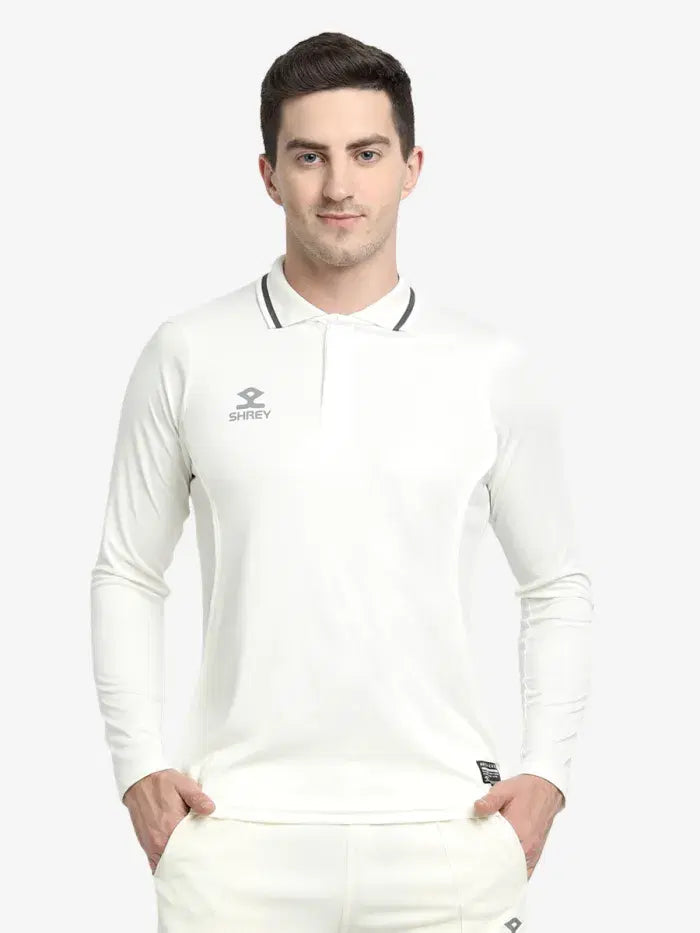 Shrey Premium Off White Cricket Shirt Full Sleeves