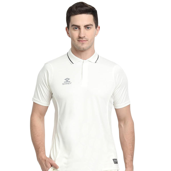 Shrey Premium Off White Cricket Shirt Half Sleeves